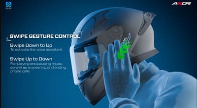 Axor Apex Smart helmet swipe gesture control